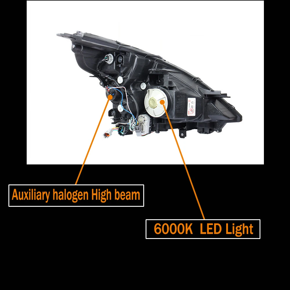 Светодиодный фонарь для Nissan Teana 2009-2012Year светодиодные фары DRL ходовые огни Биксеноновые противотуманные фары - Цвет: 6000K LED Light