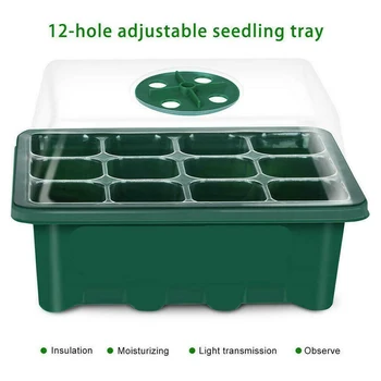 

12 Holes Seed Grow Box Plastic Plant Pot Seeds plants Seedling Tray Garden Pots Nursery Box Indoor Hydroponics System Grow New