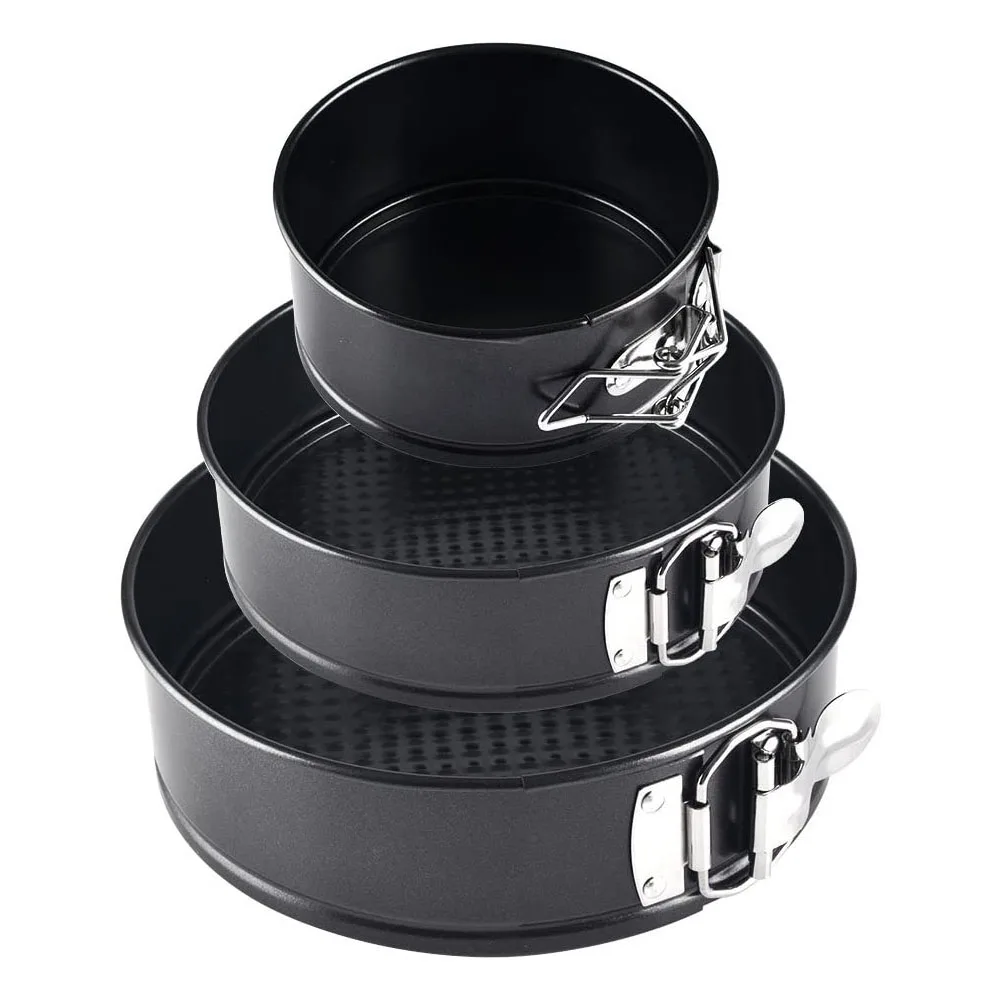 

3pcs Set Springform Cake Pan 4Inch 7Inch 9Inch Non-Stick Leakproof Round Cake Pan with Removable Bottom Cake Pan