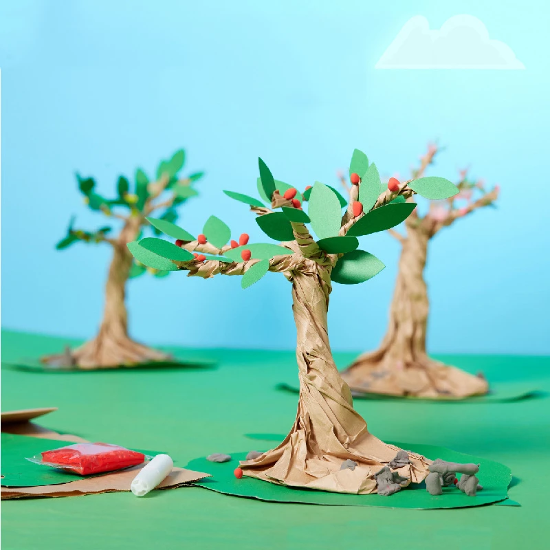 Ручная работа 3D DIY фруктовое Дерево лист художественные бумажные наклейки Childlen