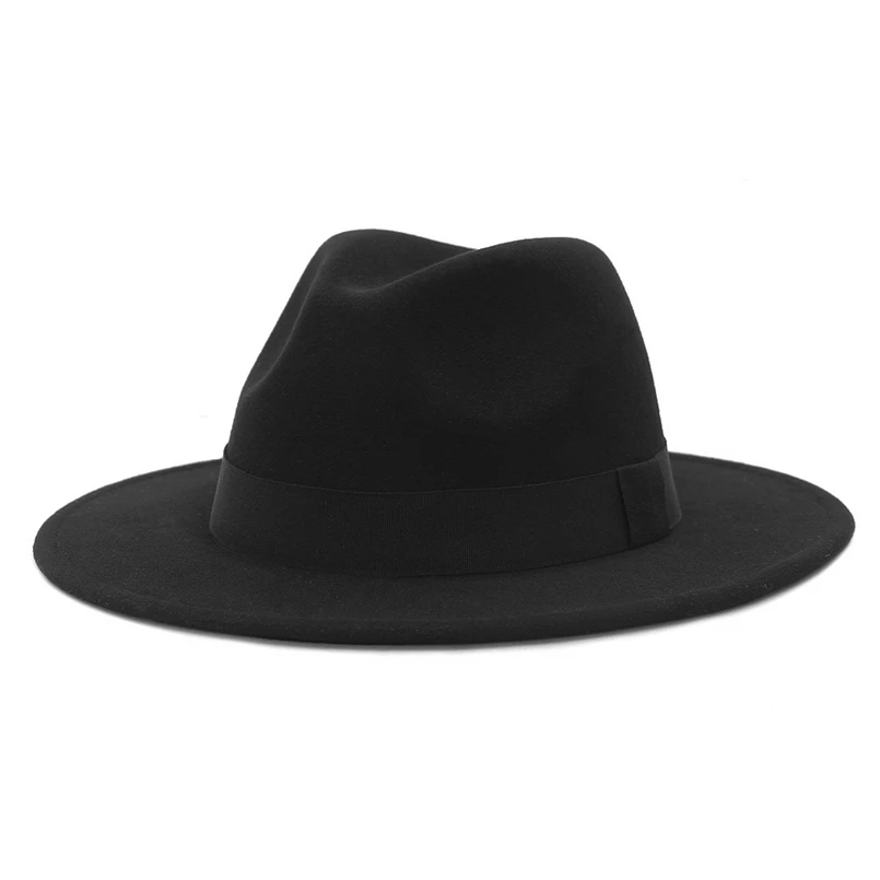 New Wide Brim White Fedora Hat Women 