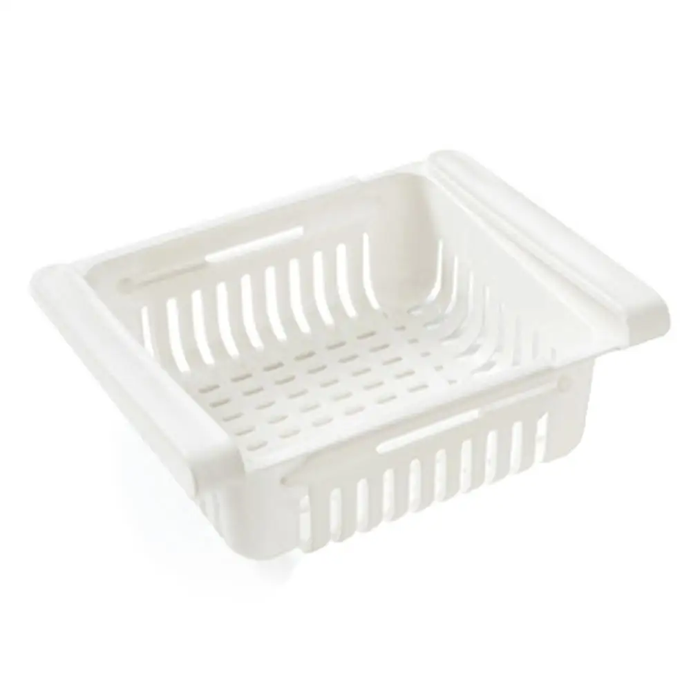 Пластиковый ящик для хранения, Регулируемый Кухонный холодильник, артикул, стеллаж для хранения, полка для ящика, пластина, слой, органайзер, szuflada# 10F - Цвет: Белый