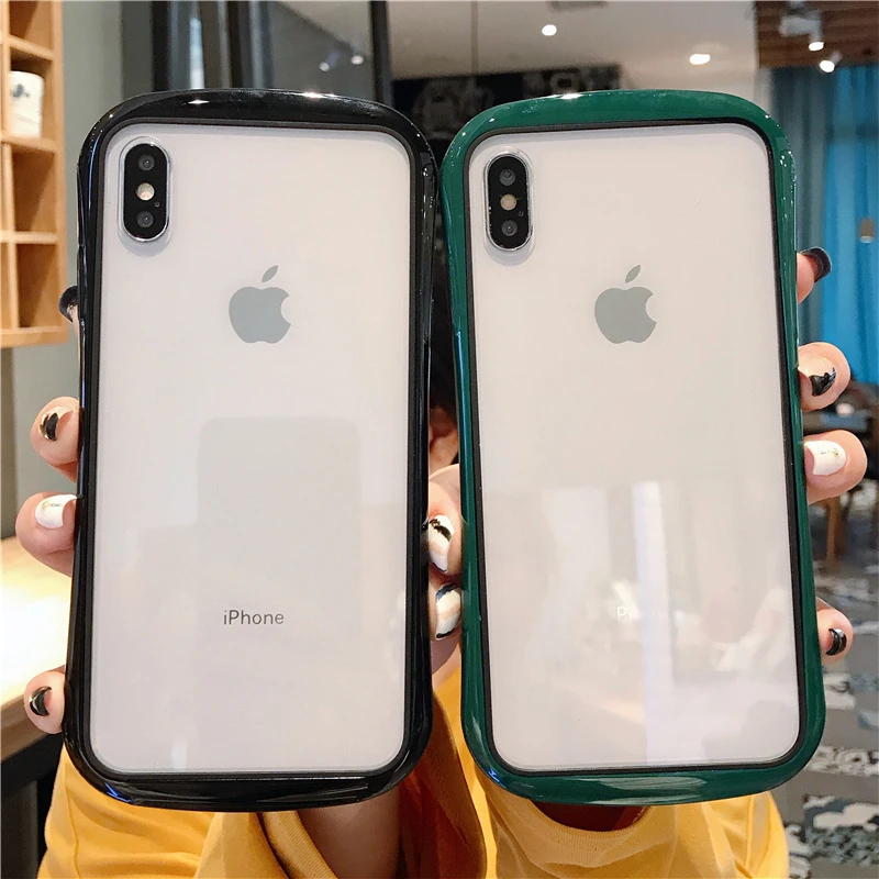 

Clear Transparent Case For iPhone XR 11 Pro XS iPhone11 11Pro Max X 7 8 Plus 7Plus Shockproof Slim Waist Case Cover On iPhone XR