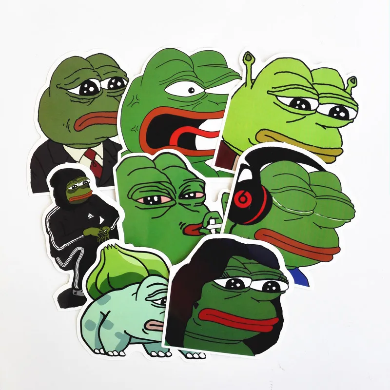 17/8 шт. забавные Pepe грустная лягушка граффити наклейки трафарет Водонепроницаемая наклейка для Чемодан автомобильный холодильник велосипеда ноутбук Гитары Ноутбук чашка - Цвет: 8pcs set