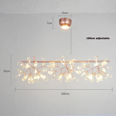 L100cm straight LED Postmodern Stainless Steel Acryl Firefly Suspension Luminaire Lampen Lustre Chandelier Lighting For Dinning Room - Цвет абажура: L100cm straight
