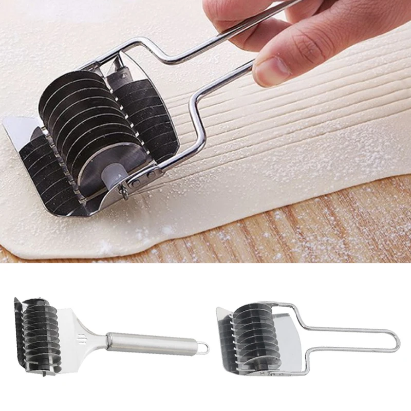 

1PC Stainless Steel Noodle Maker Lattice Roller Docker Dough Cutter Tool Vegetable Roll Crusher Kitchen DIY Dough Cutting Tools