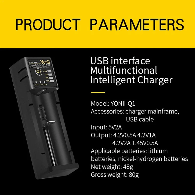 18650 зарядное устройство 26650 Usb Смарт никель-водород Aa Aaa 21700 одиночный слот литиевая батарея зарядное устройство