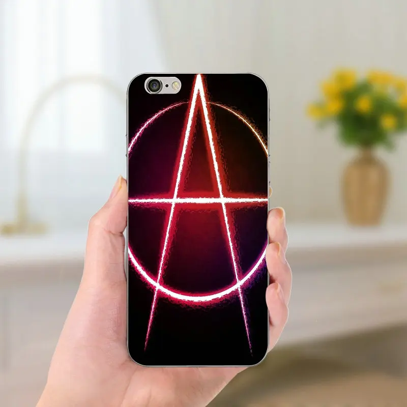 Для iPhone 8 7 6 6S Plus X 5 5S SE 5C 4 Shell антидетонационный Coque классный анархический логотип силиконовый Мягкий ТПУ силиконовый чехол для телефона - Цвет: Picture 4