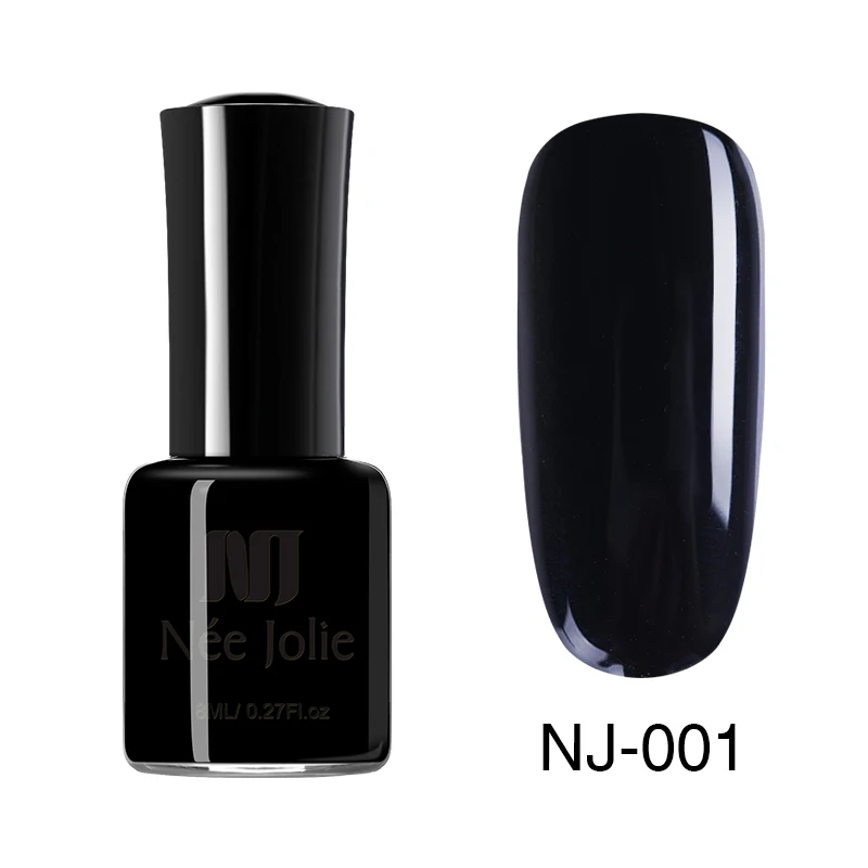 NEE JOLIE 8 пилка для ногтей 36 черный белый серый сплошной цвет 12 матовых цветов 6 Сияющий голографический эффект лак для ногтей 3,5 мл - Цвет: 8ml NJ-01