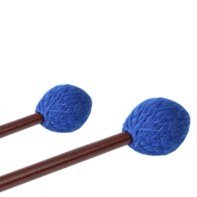 1 пара средней жесткой пряжи Marimba Mallets и 1 пара резиновых молотков с деревянной ручкой для ударных колокольчиков Glockenspiel