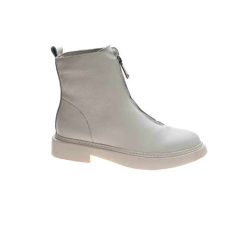 All-match Tide White England Short Boots Women's Boots Boots 2019 Handsome Boots