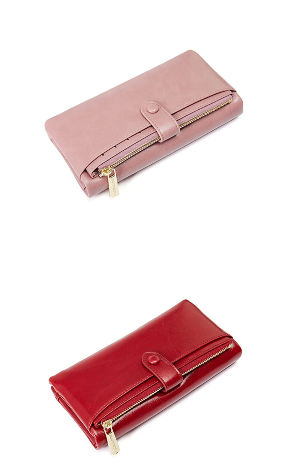 Длинный женский кошелек, комплект из 2 предметов, кожаный винтажный кошелек, Женский кошелек на молнии, женские клатчи, повседневные