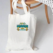 Женская холщовая эко многоразовая сумка для покупок с буквенным принтом, мультяшная складная сумка на плечо, школьные дорожные сумки, локомотив, крутой панк