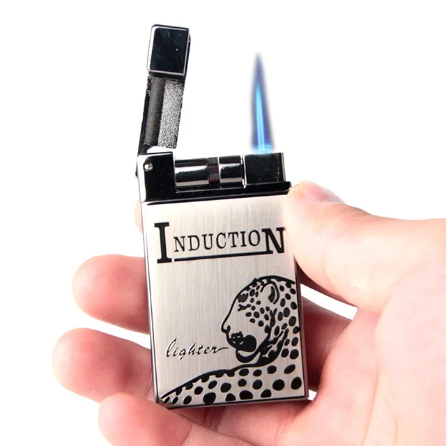 New Compact Jet Lighter Gas Torch Lighter Flat Windproof Metal Cigar Lighter 1300 C Butane Lighter Cigarette Accessories