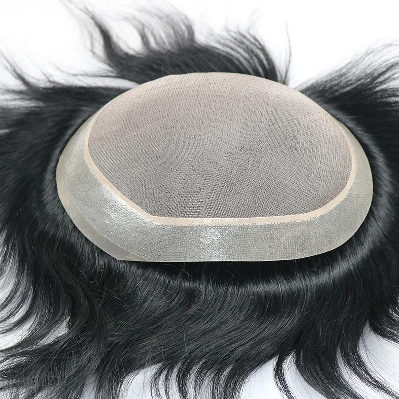 Тонкие монополиуретановые мужские волосы по перимитатору натуральные 100% для