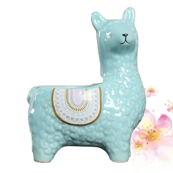

1Pc Ceramic Flowerpot Durable Fine Nice Succulent Planter Camel Flower Container Bonsai Desktop Decor Alpaca Flower Pot