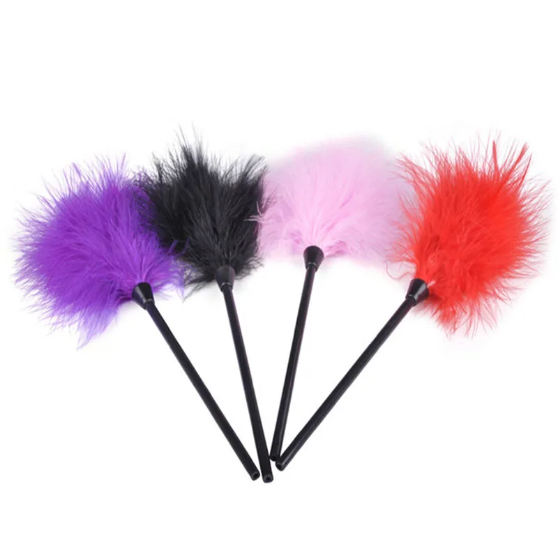 27cm Flirt Feather Whip Spank Flogger Clit Tickler BDSM Bondage Slave Erotic Adult Sex Toys