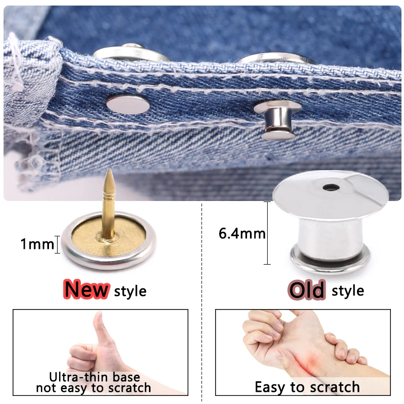 Nail-free Metal Jeans Button Snaps Detachable Pants Clips Buttons Pins DIY Waist  Tightener Clothing Buckles Sewing Tools - AliExpress