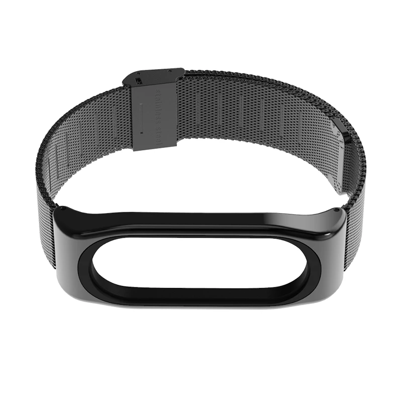 Black2 Сменный ремешок mi band 4 для xiaomi mi band 3 4, металлический браслет из нержавеющей стали, стальные браслеты, умные часы pulseira - Цвет: Black2
