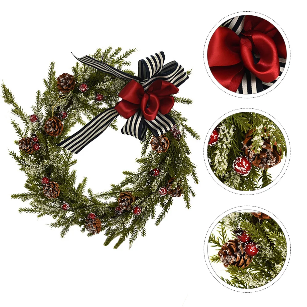 

1Pc Garland Prop Pinecone Wreath Christmas Wreath for Door Party Home
