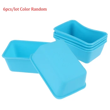 

6Pcs Big Rectangle Silicone Cake Mold Pattern DIY Bakeware Fondant Muffin Chocolate Moulds Cupcake Molds Cake Tools