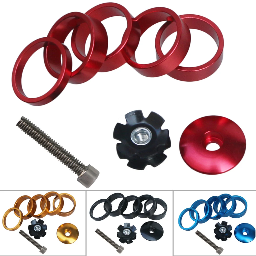 MTB Bicycle Top Tube Cap Screw Headset Spacer Cover Fork Ring Front Spacers 1 1/8 Inch Bike Stem washer Star Nut | Спорт и