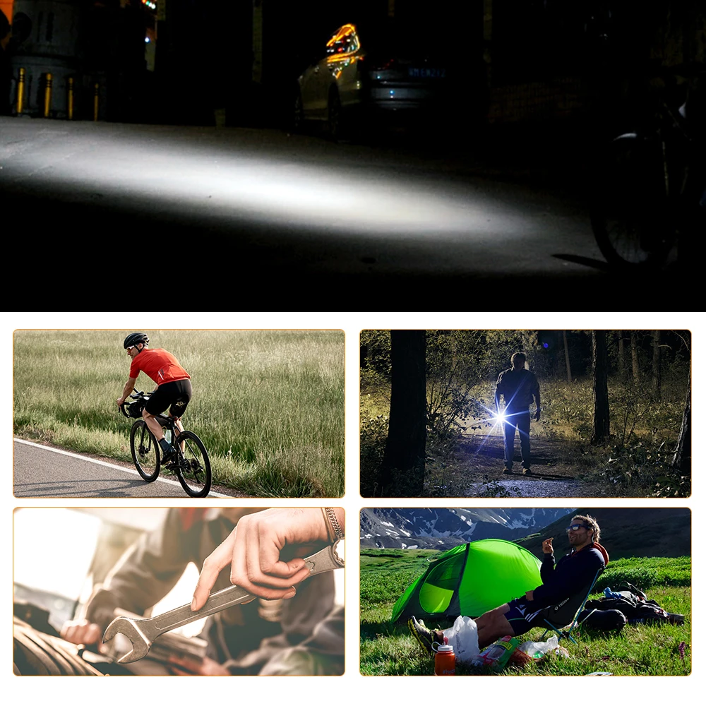 Индукционный велосипедный передний светильник 15000 лм перезаряжаемый через USB