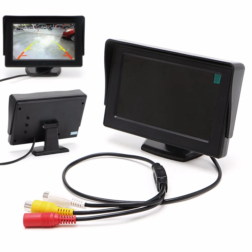 

Top Quality 2 In 1 Car Parking Kit 4.3 inch TFT LCD Monitor+Waterproof PAL/NTSC 170 Degree Reversing Rearview Backup Camera