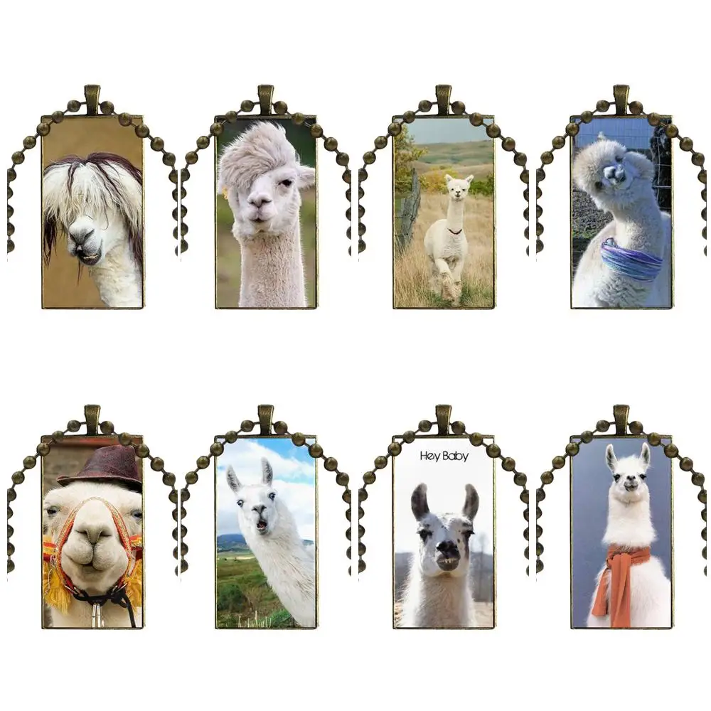 Забавные Llama Alpacas на День Святого Валентина подарок ожерелье модная Длинная