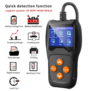 

12V Car Battery Tester 100 to 2000CCA 12 Volt Battery tools for the car Quick Cranking Charging Diagnostic