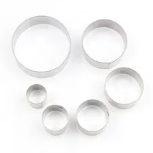 Нержавеющая сталь Круглый 6 шт. режущий штамп маленькая круглая форма помадка торт английский сахар инструмент для цветов