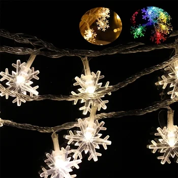 1.5M 10LED 220V Super Knipperende Led Sneeuwvlok Licht Voor Slaapkamer Binnenplaats Party Bruiloft En Kerst Led Light Decoratie lamp