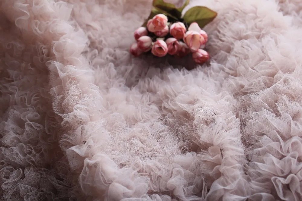 Скидка Белый/телесный розовый/винный Раффлед faric шифонное кружево с розочкой Ткань 3D плиссированная ткань свадебная фотография Фон высокой моды невесты