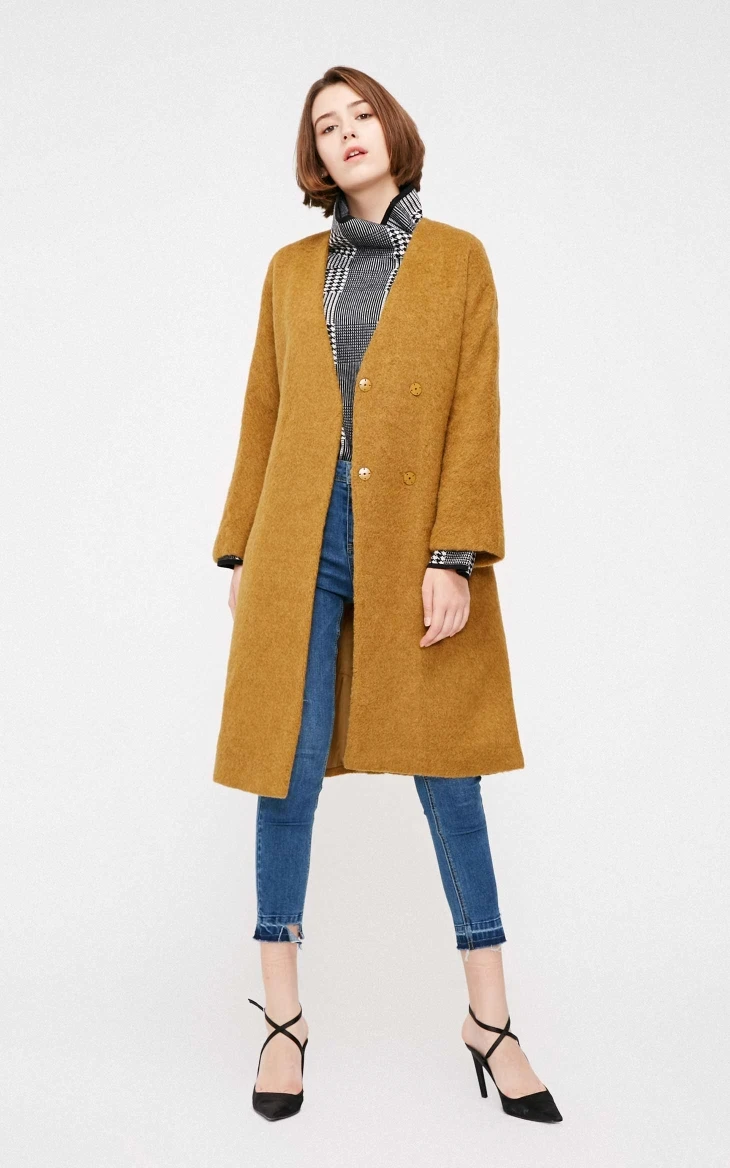Vero Moda женское новое шерстяное пальто с v-образным вырезом и длинными рукавами | 318327532