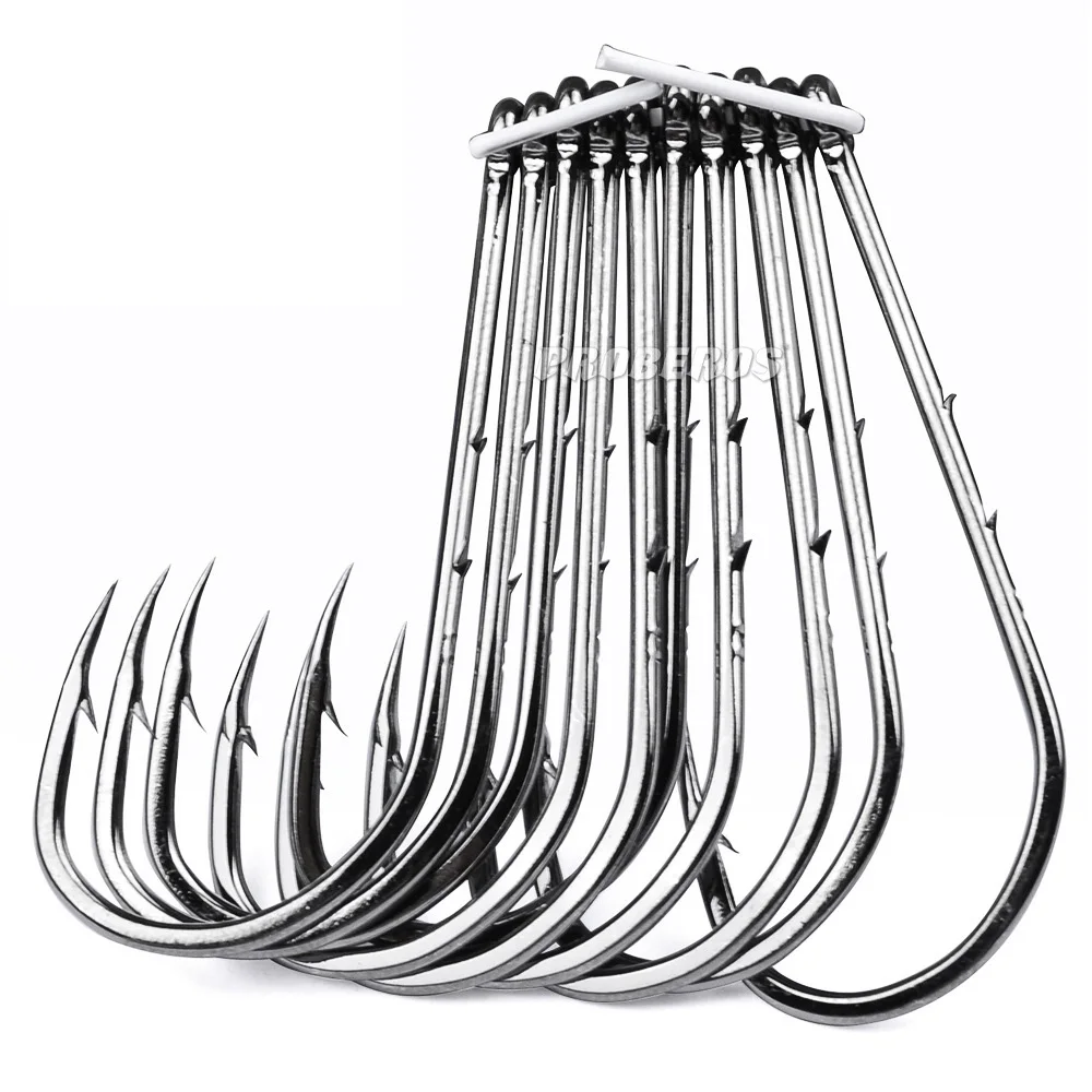 Lawaia Fishing Hooks 10pcs Barbed Stainless Steel Sea Fishing Hook