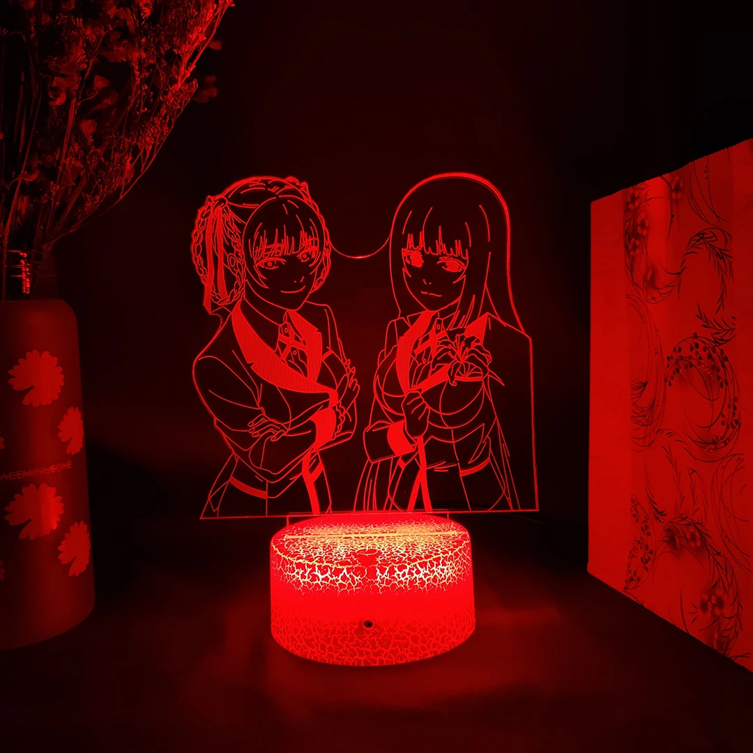 3d Anime Lamp Comic Art Drawing Silhouettes Laser Engraved Acrylic Upward Lighting Kakegurui Compulsive Gambler Momobami Kirari Led Night Lights Aliexpress