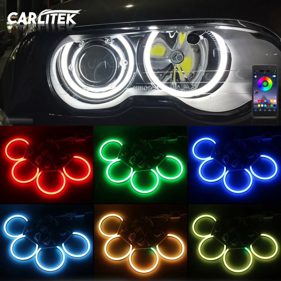 Ojos de Ángel de algodón RGB para BMW, E46, M3, E36, E39,  Sedan/Wagon/Coupe, faro DRL Halo Light APP, accesorios de coche compatibles  con Bluetooth - AliExpress