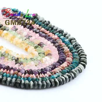 

6X11MM Natural Stone Beads Irregular Flat Faceted Amethysts Quartz Loose Spacer Beads for Jewelry Making DIY Bracelet Necklace