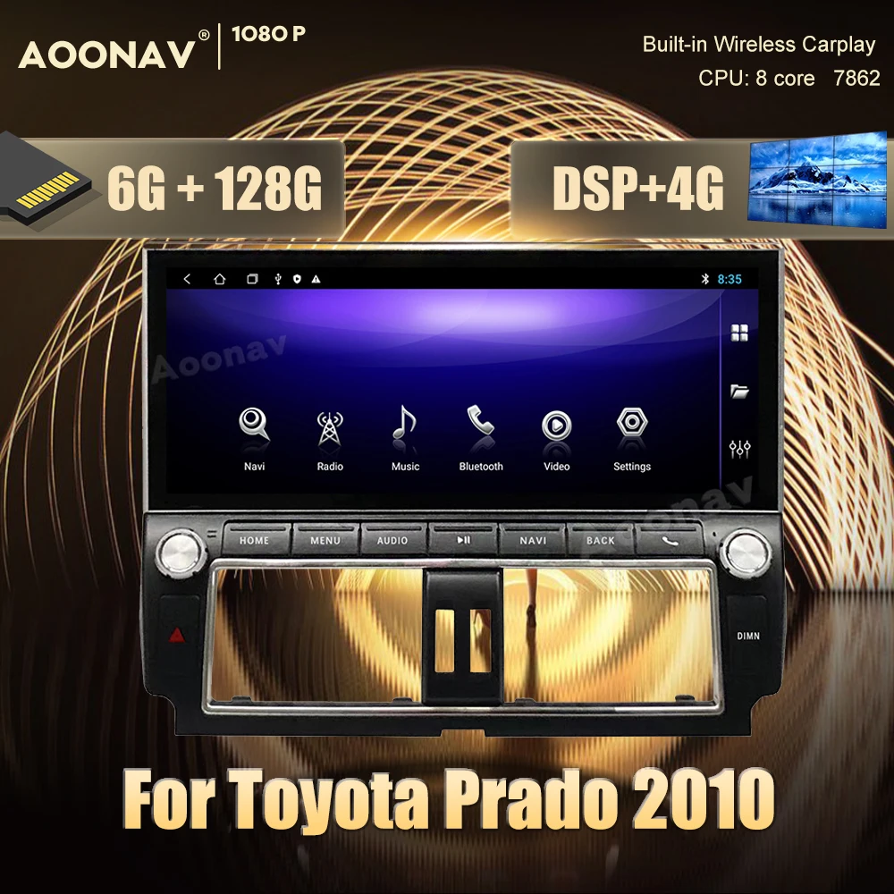 128G 2 din Android car radio For Toyota Prado 2010-2017 GPS navigation DvD player multimedia Stereo receiver Head Unit | Автомобили и