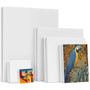 

6pcs Stretched Acrylic Board Panels White Paint Boards Blank Artist Canvas Framed Art Painting Artwork Painting Picture frame