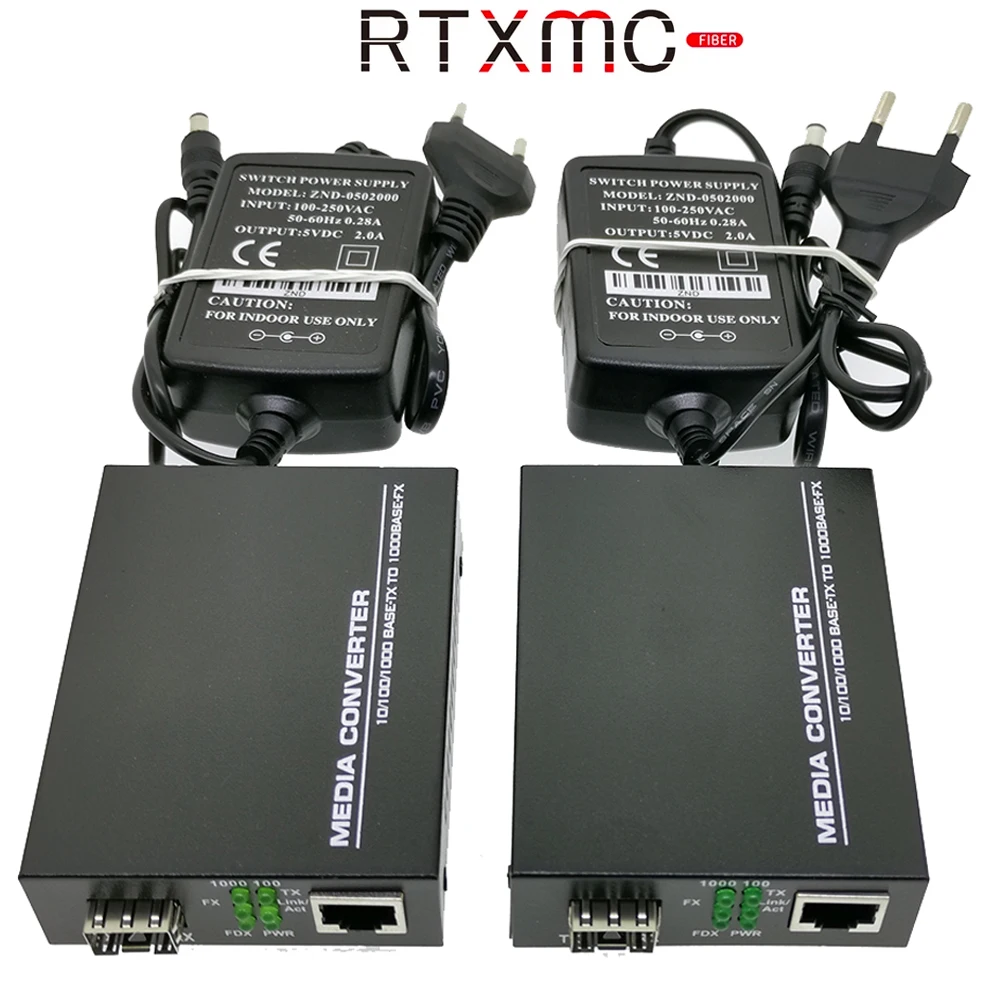 1 пара медиаконвертер SFP Fiber на RJ45 gigabit GPON/OLT 1000 Мбит/с |
