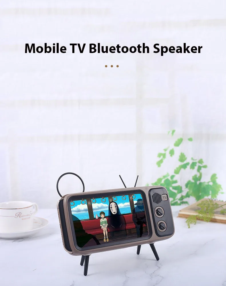Мобильный ТВ Bluetooth динамик портативный мини-динамик беспроводной стерео музыка объемный бас HiFi Звук ретро-динамики для сотовых телефонов