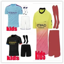 19, 20 Детский комплект, Футбольная Футболка «Манчестерский город», DE BRUYNE KUN AGUERO MAHREZ BERNARDO SANE SILVA, Детская футболка