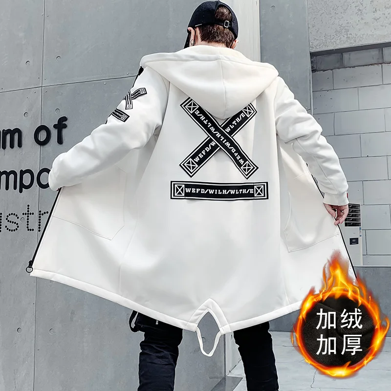 VERSMA Winter Korean Ulzzang Thick Long Windbreaker Trench Coat Men Hip Hop Oversized Gothic Men Long Jacket Parka