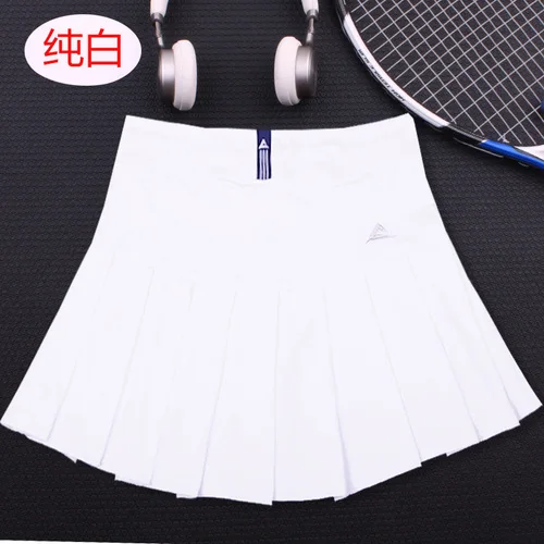 Спортивная Женская теннисная юбка с высокой талией, плиссированные спортивные шорты для тренировок, бадминтон, теннисные шорты, женские дышащие быстросохнущие спортивные юбки Mujer - Цвет: White