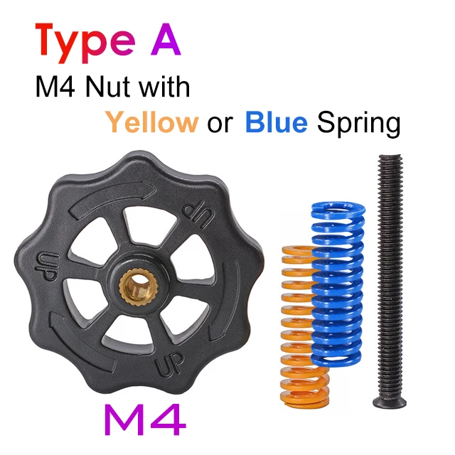 M4 Big Plastic Nut 4 шт. M3/M4 винты гайки Тепло Кровать выравнивания пружинные детали ручки 3D принтеры принт винт платформы принадлежности для калибровки - Цвет: M4 Big Plastic Nut