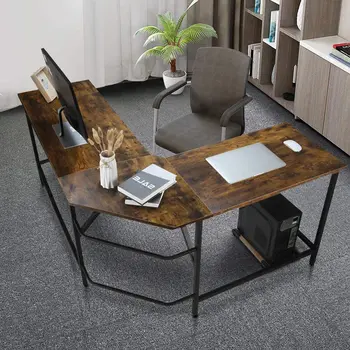 

Modern L Shaped Desk 59'' Corner Computer Desk with CPU Stand Home Office Desk Large Gaming Desk Workstation Study Writing Desk