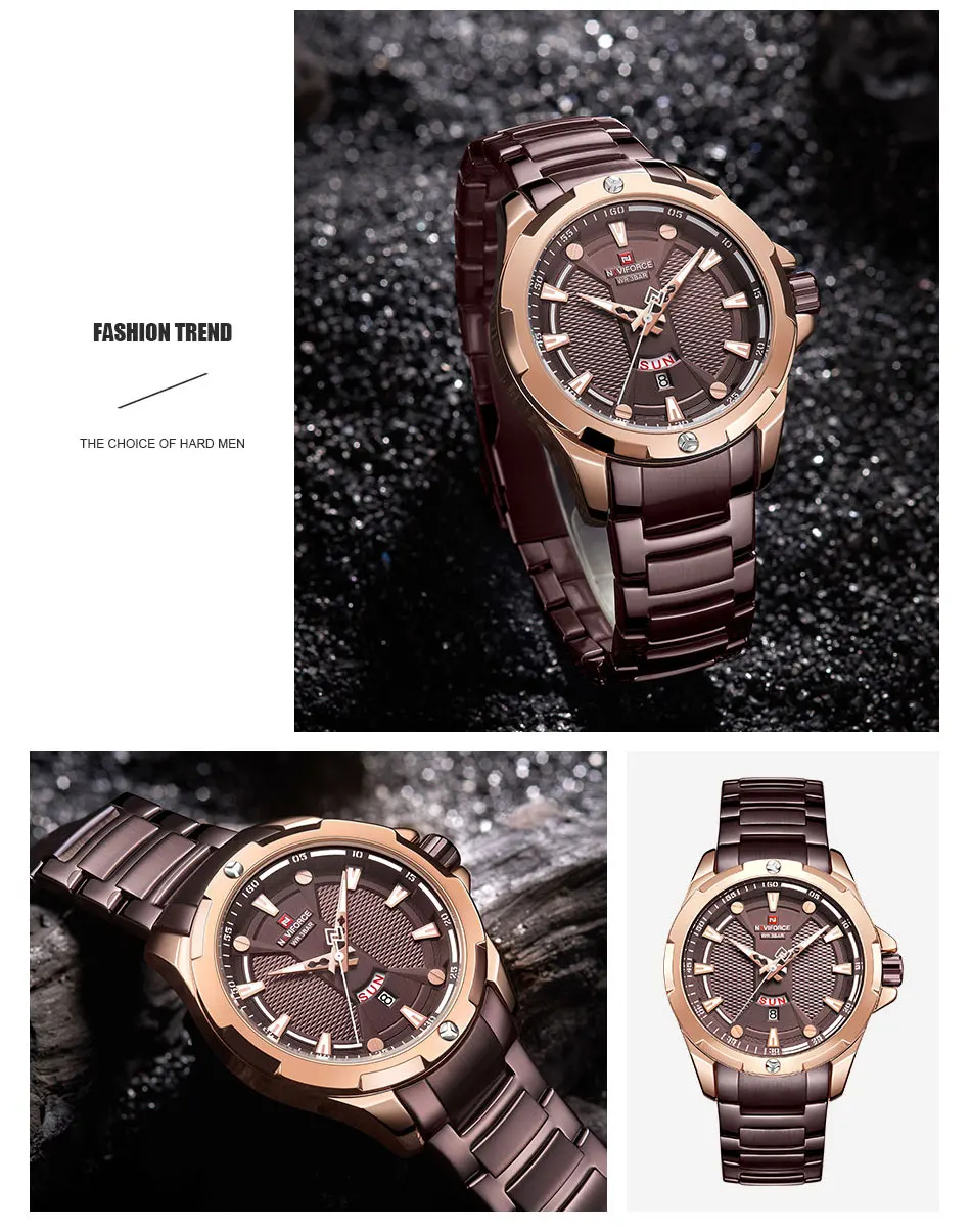 NAVIFROCE новые роскошные Брендовые мужские часы полностью стальные деловые наручные часы водонепроницаемые кварцевые мужские часы Relogio Masculino