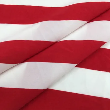 

150cm * 100cm Spot Supply 3cm Classic Large Stripe Printed Fabric Soft Satin Woven Printed Women 's Shirt Skirt Fabric