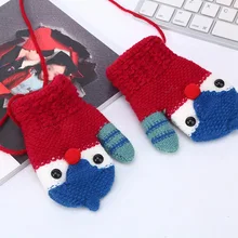 Новое поступление на зиму для маленьких мальчиков и девочек трикотажные перчатки теплые веревку полный митенки для пальцев перчатки для детей Дети